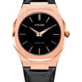 D1 Milano D1 Milano Ultra Thin UTLJ03  UTLJ03 кварцевые мужские часы  черный циферблат, браслет кожаный — вид спереди