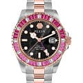 Philipp Plein Philipp Plein GMT-I Challenger PWPZA0424  PWPZA0424 кварцевые мужские часы  черный циферблат, браслет сталь с ip покрытием — вид спереди