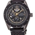 Orient Orient RE-AV0A04B00B  RE-AV0A04B00B механические мужские часы  черный циферблат, браслет кожаный — вид спереди