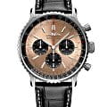 Breitling Breitling Navitimer B01 Chronograph 43 AB0138241K1P1  AB0138241K1P1 механические мужские часы  золотой циферблат, браслет кожаный — вид спереди