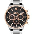 Lee Cooper Lee Cooper LC06983.550  LC06983.550 кварцевые мужские часы  черный циферблат, браслет нержавеющая сталь — вид спереди
