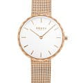 Obaku Obaku Mesh V252LXVIMV  V252LXVIMV кварцевые женские часы  белый циферблат, браслет сталь с ip покрытием — вид спереди