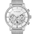 U.S. Polo Assn. U.S. Polo Assn. Crossing USPA1102-01  USPA1102-01 кварцевые мужские часы  серебристый циферблат, браслет нержавеющая сталь — вид спереди