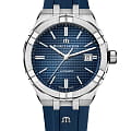 Maurice Lacroix Maurice Lacroix Aikon Automatic AI6008-SS000-430-4  AI6008-SS000-430-4 механические мужские часы  синий циферблат, браслет каучук — вид спереди
