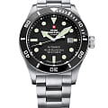 Swiss Military by Chrono Swiss Military by Chrono Diver SMA34075.01  SMA34075.01 механические мужские часы  черный циферблат, браслет нержавеющая сталь — вид спереди