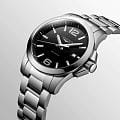 Longines Longines Conquest L3.759.4.58.6 кварцевые мужские часы часы, крупный план черный циферблат