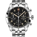 Breitling Breitling Classic Avi Chronograph 42 P-51 Mustang A233803A1B1A1  A233803A1B1A1 механические мужские часы  черный циферблат, браслет нержавеющая сталь — вид спереди