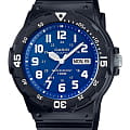 Casio Casio Collection MRW-200H-2B2VDF (MRW-200H-2B2)  MRW-200H-2B2 кварцевые мужские часы  синий циферблат, браслет пластик — вид спереди