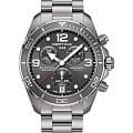 Certina Certina DS Action Chrono COSC C032.434.44.087.00 DS Action C0324344408700 кварцевые мужские часы  серый циферблат, браслет титановый — вид спереди