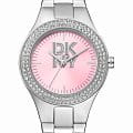 DKNY DKNY Parsons Glitz DK1L025M0025  DK1L025M0025 кварцевые женские часы  розовый циферблат, браслет нержавеющая сталь — вид спереди