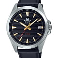 Casio Casio Edifice EFV-140L-1A EFV EFV-140L-1A кварцевые мужские часы  синий циферблат, браслет кожаный — вид спереди
