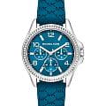 Michael Kors Michael Kors Pilot MKO1004  MKO1004 кварцевые женские часы  синий циферблат, браслет силикон — вид спереди