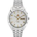 Orient Orient EM0401NW (FEM0401NW)  FEM0401NW механические мужские часы  белый циферблат, браслет  — вид спереди