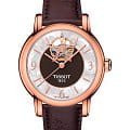 Tissot Tissot Lady Heart Powermatic 80 T050.207.37.117.04  T0502073711704 механические женские часы  перламутровый циферблат, браслет кожаный — вид спереди