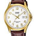 Casio Casio Collection MTS-100GL-7A  MTS-100GL-7AVEF кварцевые мужские часы  белый циферблат, браслет кожаный — вид спереди