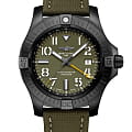Breitling Breitling Avenger Automatic GMT 45 Night Mission Limited Edition V323952A1L1X1  V323952A1L1X1 механические мужские часы  зеленый циферблат, браслет кожаный — вид спереди
