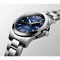 Longines Longines Conquest L3.377.4.96.6 кварцевые женские часы часы, крупный план синий циферблат