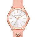 Michael Kors Michael Kors Runway MK7467  MK7467 кварцевые женские часы  серебристый циферблат, браслет кожаный — вид спереди