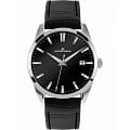 Jacques Lemans Jacques Lemans 1-1769C  1-1769C кварцевые мужские часы  черный циферблат, браслет кожаный — вид спереди