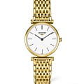 Longines Longines La Grande Classique L4.209.2.12.8  L42092128 кварцевые женские часы  белый циферблат, браслет сталь c pvd покрытием — вид спереди