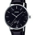 Casio Casio Collection MTP-VT01LM-1A  MTP-VT01LM-1A кварцевые мужские часы  черный циферблат, браслет кожаный — вид спереди