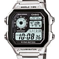 Casio Casio Collection AE-1200WHD-1AVDF (AE-1200WHD-1A)  AE-1200WHD-1A кварцевые мужские часы  серый циферблат, браслет нержавеющая сталь — вид спереди