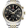 Swiss Military by Chrono Swiss Military by Chrono Sports Chronograph SM34107.05  SM34107.05 кварцевые мужские часы  черный циферблат, браслет нержавеющая сталь с pvd-покрытием — вид спереди