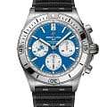 Breitling Breitling Chronomat B01 42 NFL Detroit Lions Edition AB01342B1CCS1  AB01342B1CCS1 механические мужские часы  голубой циферблат, браслет каучук — вид спереди