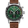 Breitling Breitling Top Time Ford Mustang A253101A1L1X1  A253101A1L1X1 механические мужские часы  зеленый циферблат, браслет кожаный — вид спереди