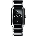 Rado Rado Integral Diamonds R20613712  R20613712 кварцевые женские часы  черный циферблат, браслет сталь + керамические вставки — вид спереди