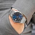 Seiko Seiko Conceptual Series Dress SRPH87K1 механические мужские часы часы, крупный план синий циферблат