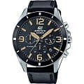 Casio Casio Edifice EFR-553L-1B EFR EFR-553L-1B кварцевые мужские часы  черный циферблат, браслет 18-каратное желтое золото — вид спереди