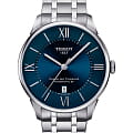 Tissot Tissot Chemin des Tourelles Powermatic 80 T099.407.11.048.00 Chemin des Tourelles T0994071104800 механические мужские часы  синий циферблат, браслет нержавеющая сталь — вид спереди