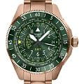 Aviator Aviator Airacobra V.1.37.2.309.5  V.1.37.2.309.5 кварцевые мужские часы  зеленый циферблат, браслет нержавеющая сталь с pvd-покрытием — вид спереди