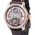 Earnshaw Earnshaw Longitude ES-8063-02  ES-8063-02 механические мужские часы  розовый циферблат, браслет кожаный — вид спереди
