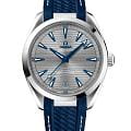 Omega Omega Seamaster Aqua Terra 220.12.41.21.06.001 Aqua Terra 22012412106001 механические мужские часы  серебристый циферблат, браслет каучук — вид спереди