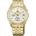 Orient Orient EM5J00HW (FEM5J00HW)  FEM5J00HW механические мужские часы  белый циферблат, браслет  — вид спереди