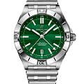 Breitling Breitling Chronomat Automatic GMT 40 A323987B1L1A1  A323987B1L1A1 механические мужские часы  зеленый циферблат, браслет нержавеющая сталь — вид спереди