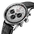 Breitling Breitling Navitimer B01 Chronograph 43 AB0138241G1P1 механические мужские часы часы, крупный план серебристый циферблат
