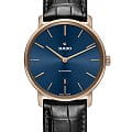 Rado Rado Diamaster Thinline R14068206  R14068206 механические мужские часы  синий циферблат, браслет кожаный — вид спереди
