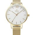Obaku Obaku V209LXGIMG  V209LXGIMG кварцевые женские часы  белый циферблат, браслет сталь с ip покрытием — вид спереди
