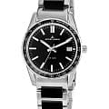 Jacques Lemans Jacques Lemans 1-2060G  1-2060G кварцевые мужские часы  черный циферблат, браслет нержавеющая сталь 316l + полиуретан — вид спереди