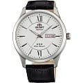Orient Orient AB0B003W (FAB0B003W)  AB0B003W механические мужские часы  белый циферблат, браслет кожаный — вид спереди