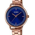 Casio Casio Collection LTP-E413PG-2A  LTP-E413PG-2A кварцевые женские часы  синий циферблат, браслет нержавеющая сталь с pvd-покрытием — вид спереди