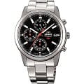 Orient Orient KU00002B (FKU00002B)  FKU00002B кварцевые мужские часы  черный циферблат, браслет  — вид спереди