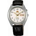 Orient Orient EM04020W (FEM04020W)  FEM04020W механические мужские часы  белый циферблат, браслет кожа + текстиль — вид спереди