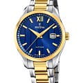 Festina Festina Classics F20027/2  F20027/2 кварцевые мужские часы  синий циферблат, браслет нержавеющая сталь с ip-покрытием — вид спереди