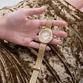 Guess Guess Dress Steel GW0402L2 кварцевые женские часы часы, крупный план золотой циферблат