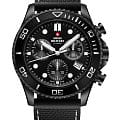 Swiss Military by Chrono Swiss Military by Chrono XL Chronograph SM34101.07  SM34101.07 кварцевые мужские часы  черный циферблат, браслет каучук — вид спереди