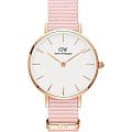 Daniel Wellington Daniel Wellington Petite Dover DW00100319  DW00100319 кварцевые женские часы  белый циферблат, браслет нейлон — вид спереди